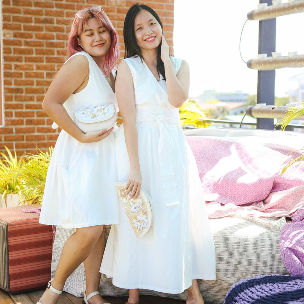 The Essential Wrap Dress (Long) White