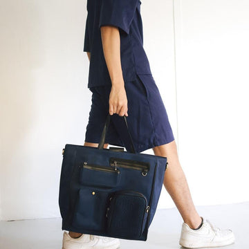 The Multi-Pocket Tote Navy Fashion Rags2Riches