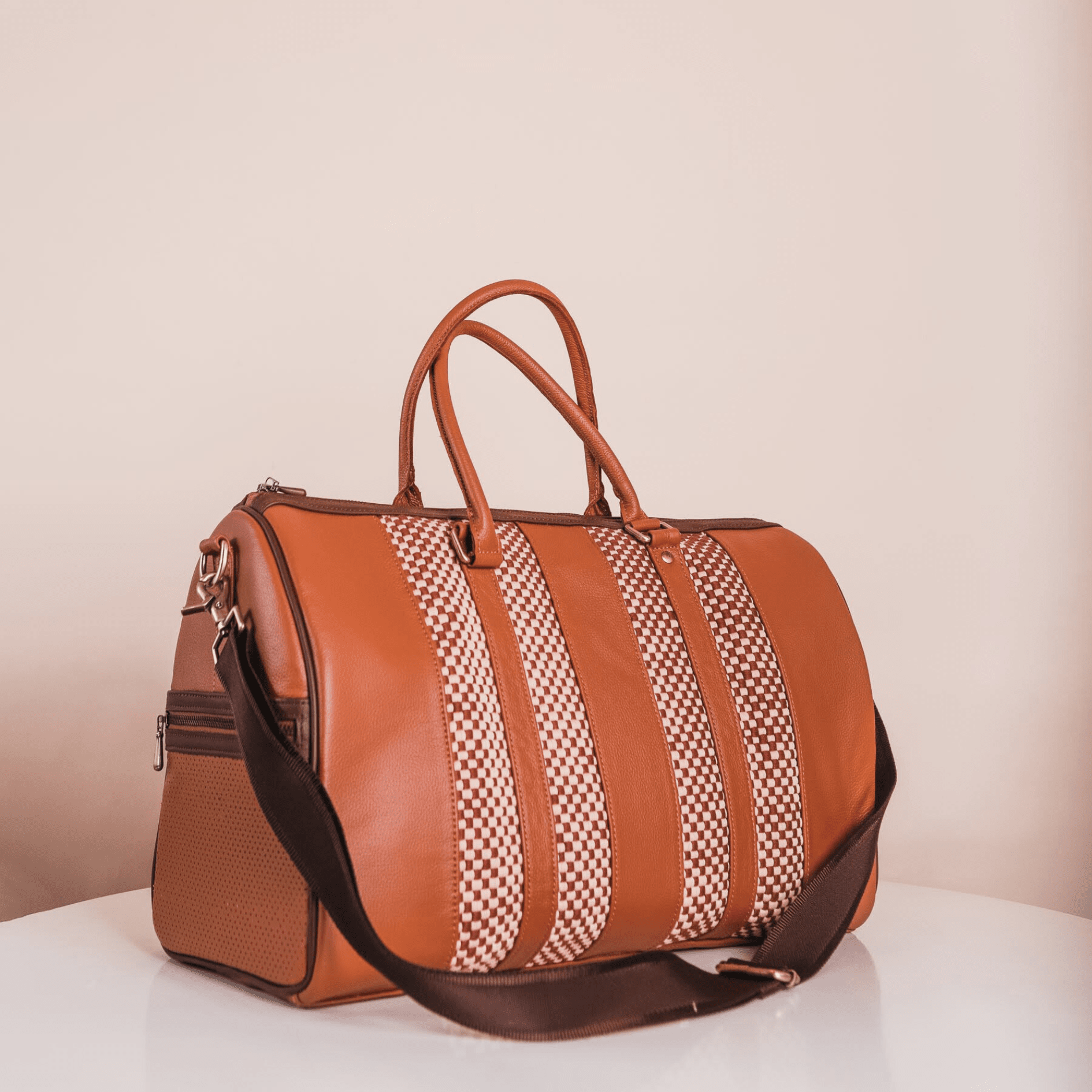 The Platinum Travel Globetrotter Duffle in Tan R2R