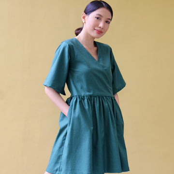 The Relaxed Wrap Dress Emerald Fashion Rags2Riches