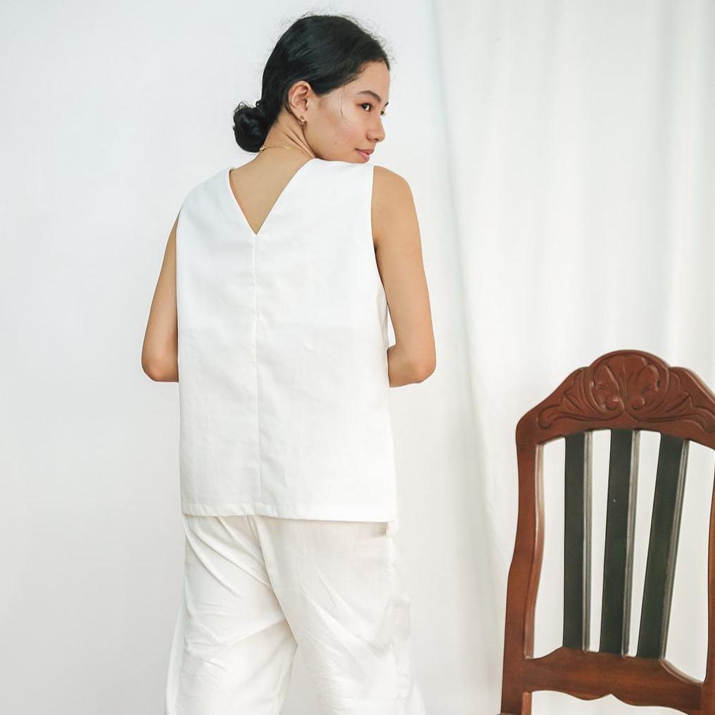 The Shirred Tunic White Fashion Rags2Riches