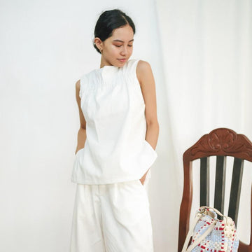 The Shirred Tunic White Fashion Rags2Riches