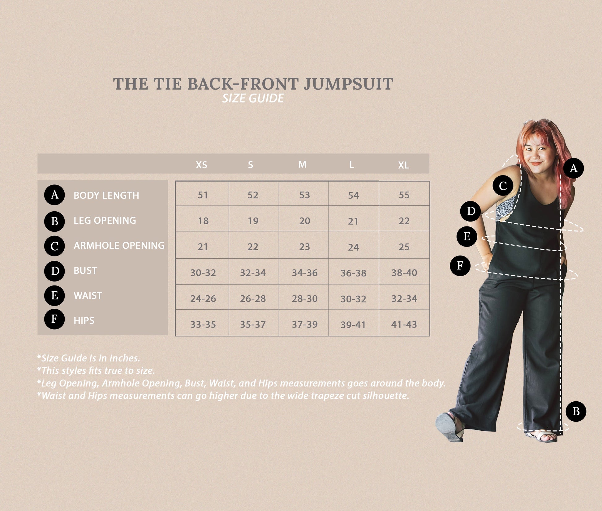 The Tie Back-Front Jumpsuit Beige Fashion Rags2Riches