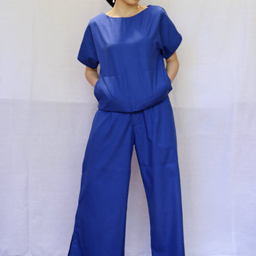 The Wide Pleated Trousers Royal Blue Fashion Rags2Riches