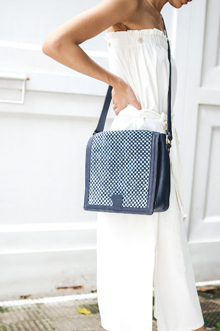 Travel Bag Cross Body Monochrome Blue Fashion Rags2Riches